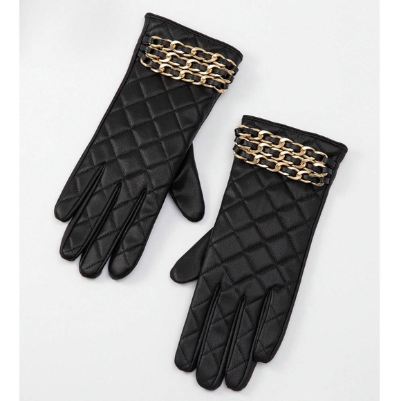 🆕 Quilted Faux Leather Gloves - Picture 2 of 5